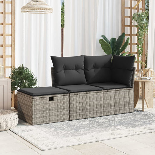 HKH Banco de Jardim com Almofadão 55x55x37 Cm Vime Pe - Cinzento