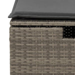 HKH Banco de Jardim com Almofadão 55x55x37 Cm Vime Pe - Cinzento