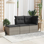 HKH Banco de Jardim com Almofadão 55x55x37 Cm Vime Pe - Cinzento