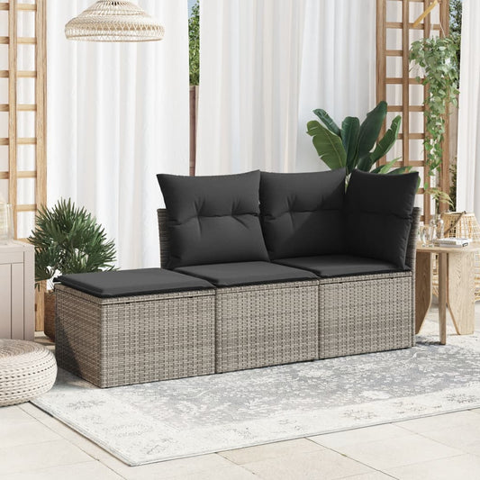 HKH Banco de Jardim com Almofadão 55x55x37 Cm Vime Pe - Cinzento