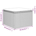 HKH Banco de Jardim com Almofadão 55x55x37 Cm Vime Pe - Cinzento