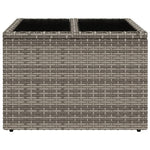 HKH Mesa de Jardim com Tampo de Vidro 55x55x37 Cm Vime Pe - Cinzento