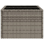 HKH Mesa de Jardim com Tampo de Vidro 55x55x37 Cm Vime Pe - Cinzento