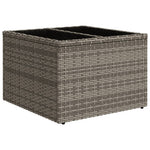 HKH Mesa de Jardim com Tampo de Vidro 55x55x37 Cm Vime Pe - Cinzento