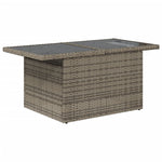 HKH Mesa de Jardim com Tampo de Vidro 100x55x73 Cm Vime Pe Cinza - Cinzento