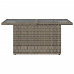 HKH Mesa de Jardim com Tampo de Vidro 100x55x73 Cm Vime Pe Cinza - Cinzento