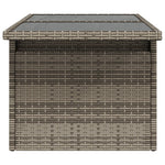 HKH Mesa de Jardim com Tampo de Vidro 100x55x73 Cm Vime Pe Cinza - Cinzento