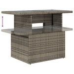 HKH Mesa de Jardim com Tampo de Vidro 100x55x73 Cm Vime Pe Cinza - Cinzento