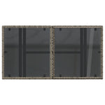 HKH Mesa de Jardim com Tampo de Vidro 100x55x73 Cm Vime Pe Cinza - Cinzento