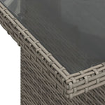 HKH Mesa de Jardim com Tampo de Vidro 100x55x73 Cm Vime Pe Cinza - Cinzento