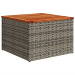 HKH Mesa de Jardim 55x55x37 Cm Vime Pe e Madeira de Acácia - Cinzento