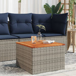 HKH Mesa de Jardim 55x55x37 Cm Vime Pe e Madeira de Acácia - Cinzento