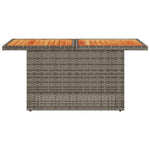 HKH Mesa de Jardim 100x55x73 Cm Vime Pe/madeira de Acácia - Cinzento