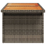 HKH Mesa de Jardim 100x55x73 Cm Vime Pe/madeira de Acácia - Cinzento