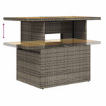 HKH Mesa de Jardim 100x55x73 Cm Vime Pe/madeira de Acácia - Cinzento