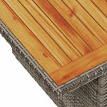 HKH Mesa de Jardim 100x55x73 Cm Vime Pe/madeira de Acácia - Cinzento