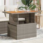 HKH Mesa de Jardim 100x55x73 Cm Vime Pe/madeira de Acácia - Cinzento