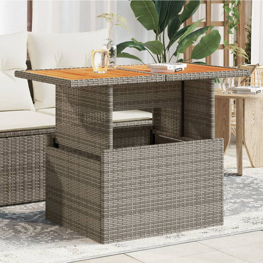 HKH Mesa de Jardim 100x55x73 Cm Vime Pe/madeira de Acácia - Cinzento