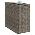 HKH Mesa de Apoio Jardim C/ Tampo Vidro 58x27,5x55 Cm Vime Pe Cinza - Cinzento