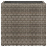 HKH Mesa de Apoio Jardim C/ Tampo Vidro 58x27,5x55 Cm Vime Pe Cinza - Cinzento