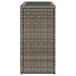 HKH Mesa de Apoio Jardim C/ Tampo Vidro 58x27,5x55 Cm Vime Pe Cinza - Cinzento