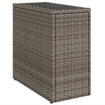 HKH Mesa de Apoio Jardim C/ Tampo Vidro 58x27,5x55 Cm Vime Pe Cinza - Cinzento