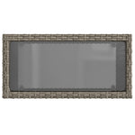 HKH Mesa de Apoio Jardim C/ Tampo Vidro 58x27,5x55 Cm Vime Pe Cinza - Cinzento