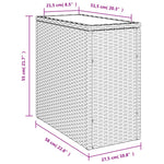 HKH Mesa de Apoio Jardim C/ Tampo Vidro 58x27,5x55 Cm Vime Pe Cinza - Cinzento