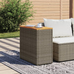HKH Mesa Apoio Jardim C/ Tampo Madeira 58x27,5x55 Cm Vime Pe Cinza - Cinzento