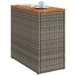 HKH Mesa Apoio Jardim C/ Tampo Madeira 58x27,5x55 Cm Vime Pe Cinza - Cinzento