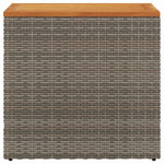 HKH Mesa Apoio Jardim C/ Tampo Madeira 58x27,5x55 Cm Vime Pe Cinza - Cinzento