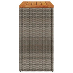 HKH Mesa Apoio Jardim C/ Tampo Madeira 58x27,5x55 Cm Vime Pe Cinza - Cinzento