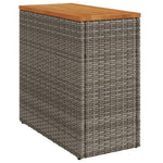 HKH Mesa Apoio Jardim C/ Tampo Madeira 58x27,5x55 Cm Vime Pe Cinza - Cinzento