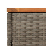 HKH Mesa Apoio Jardim C/ Tampo Madeira 58x27,5x55 Cm Vime Pe Cinza - Cinzento