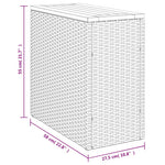 HKH Mesa Apoio Jardim C/ Tampo Madeira 58x27,5x55 Cm Vime Pe Cinza - Cinzento