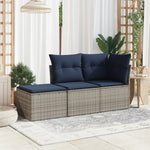 HKH Banco de Jardim com Almofadão 55x55x37 Cm Vime Pe - Cinzento