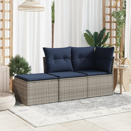 HKH Banco de Jardim com Almofadão 55x55x37 Cm Vime Pe - Cinzento