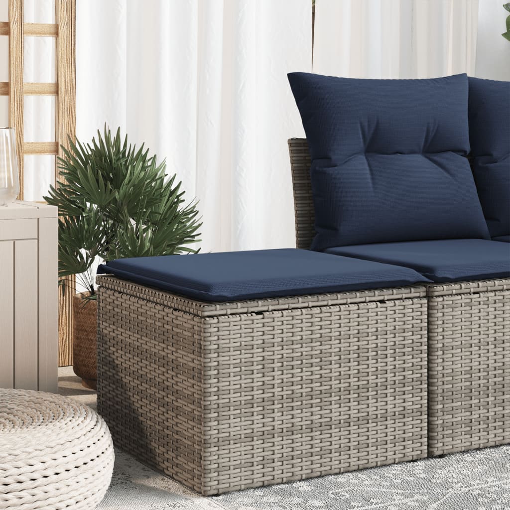 HKH Banco de Jardim com Almofadão 55x55x37 Cm Vime Pe - Cinzento