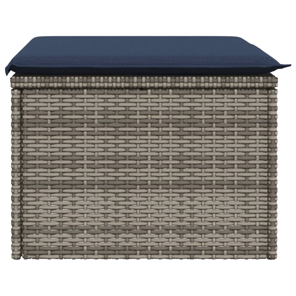 HKH Banco de Jardim com Almofadão 55x55x37 Cm Vime Pe - Cinzento