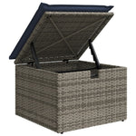HKH Banco de Jardim com Almofadão 55x55x37 Cm Vime Pe - Cinzento