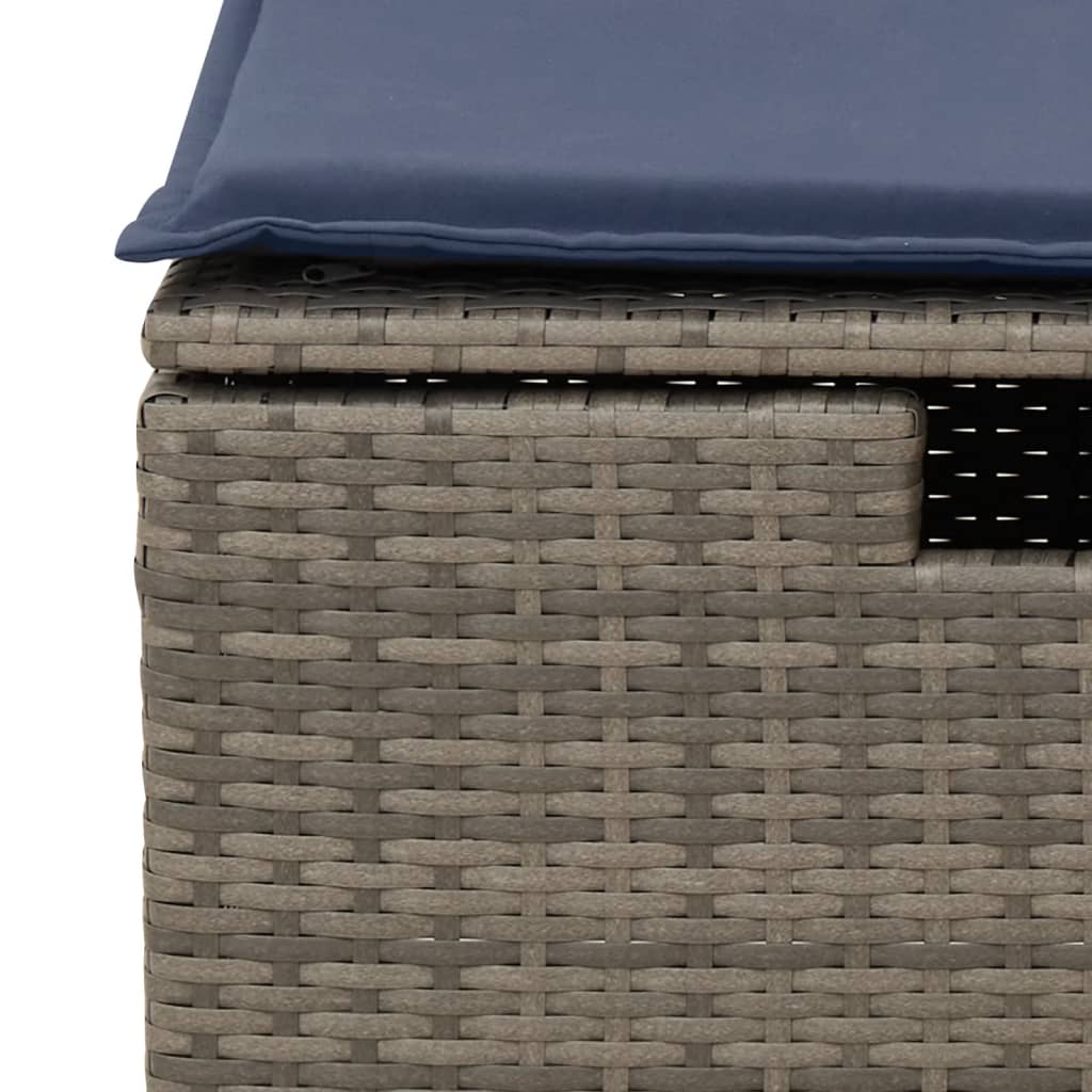 HKH Banco de Jardim com Almofadão 55x55x37 Cm Vime Pe - Cinzento