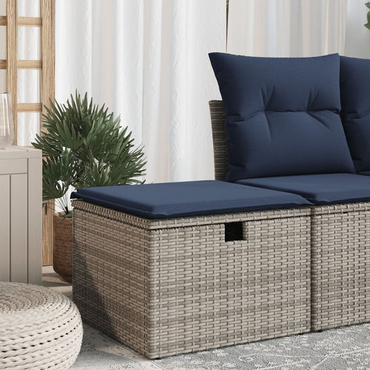HKH Banco de Jardim com Almofadão 55x55x37 Cm Vime Pe - Cinzento