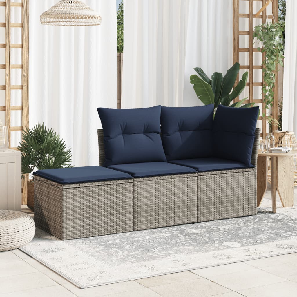 HKH Banco de Jardim com Almofadão 55x55x37 Cm Vime Pe - Cinzento