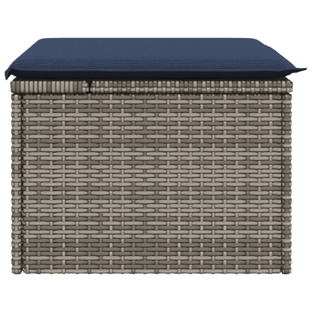 HKH Banco de Jardim com Almofadão 55x55x37 Cm Vime Pe - Cinzento