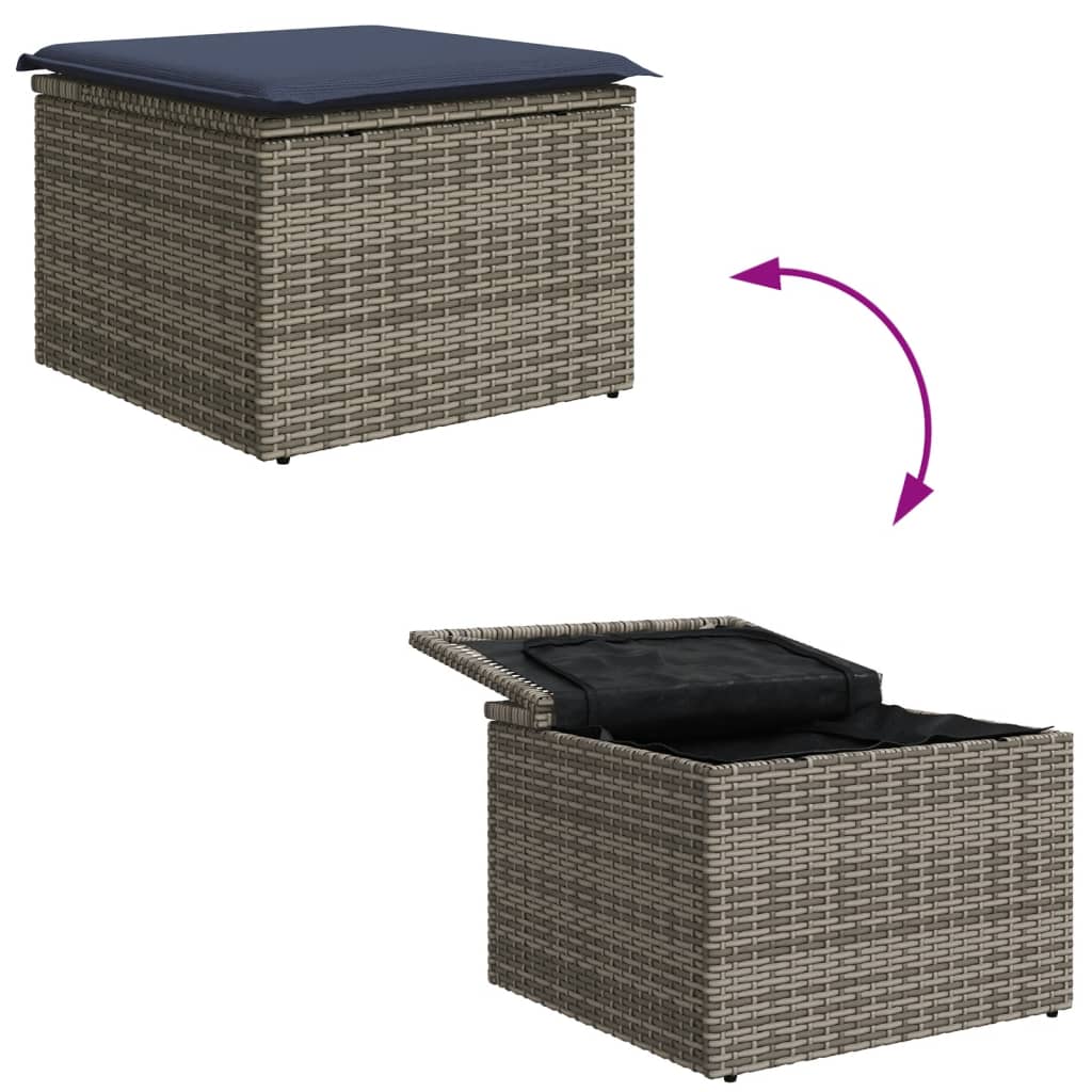 HKH Banco de Jardim com Almofadão 55x55x37 Cm Vime Pe - Cinzento