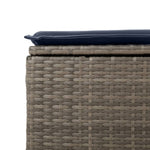 HKH Banco de Jardim com Almofadão 55x55x37 Cm Vime Pe - Cinzento