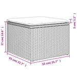 HKH Banco de Jardim com Almofadão 55x55x37 Cm Vime Pe - Cinzento