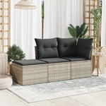 HKH Banco de Jardim com Almofada 55x55x37 Cm Vime Pe Claro - Cinzento
