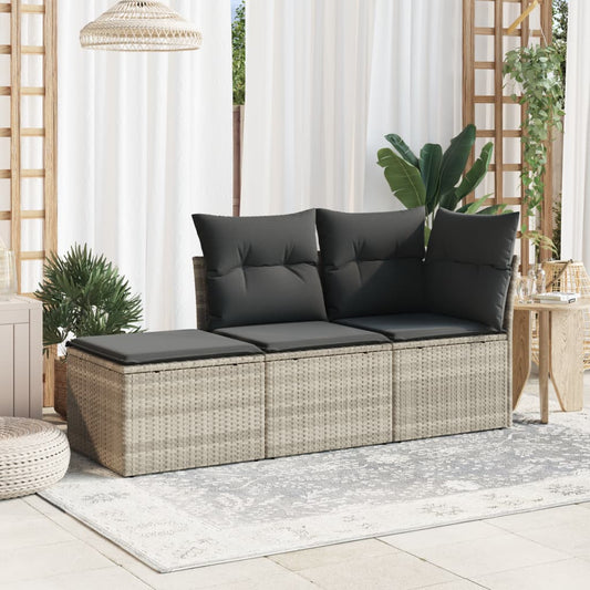 HKH Banco de Jardim com Almofada 55x55x37 Cm Vime Pe Claro - Cinzento