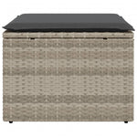 HKH Banco de Jardim com Almofada 55x55x37 Cm Vime Pe Claro - Cinzento